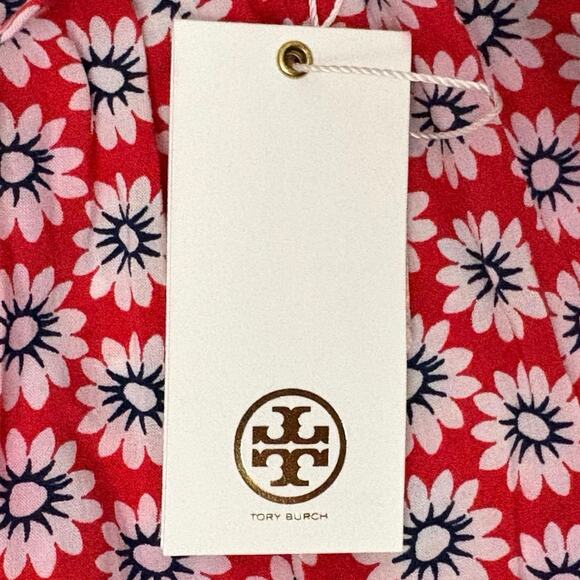 Tory Burch Primrose Beach Pants Nantucket Red Tassel Sz XS NWT Flaw Red Bleed - Picture 7 of 9